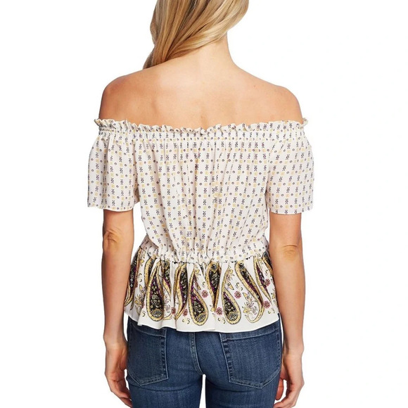 CeCe Paisley Trim Woven Top - Picture 2 of 2